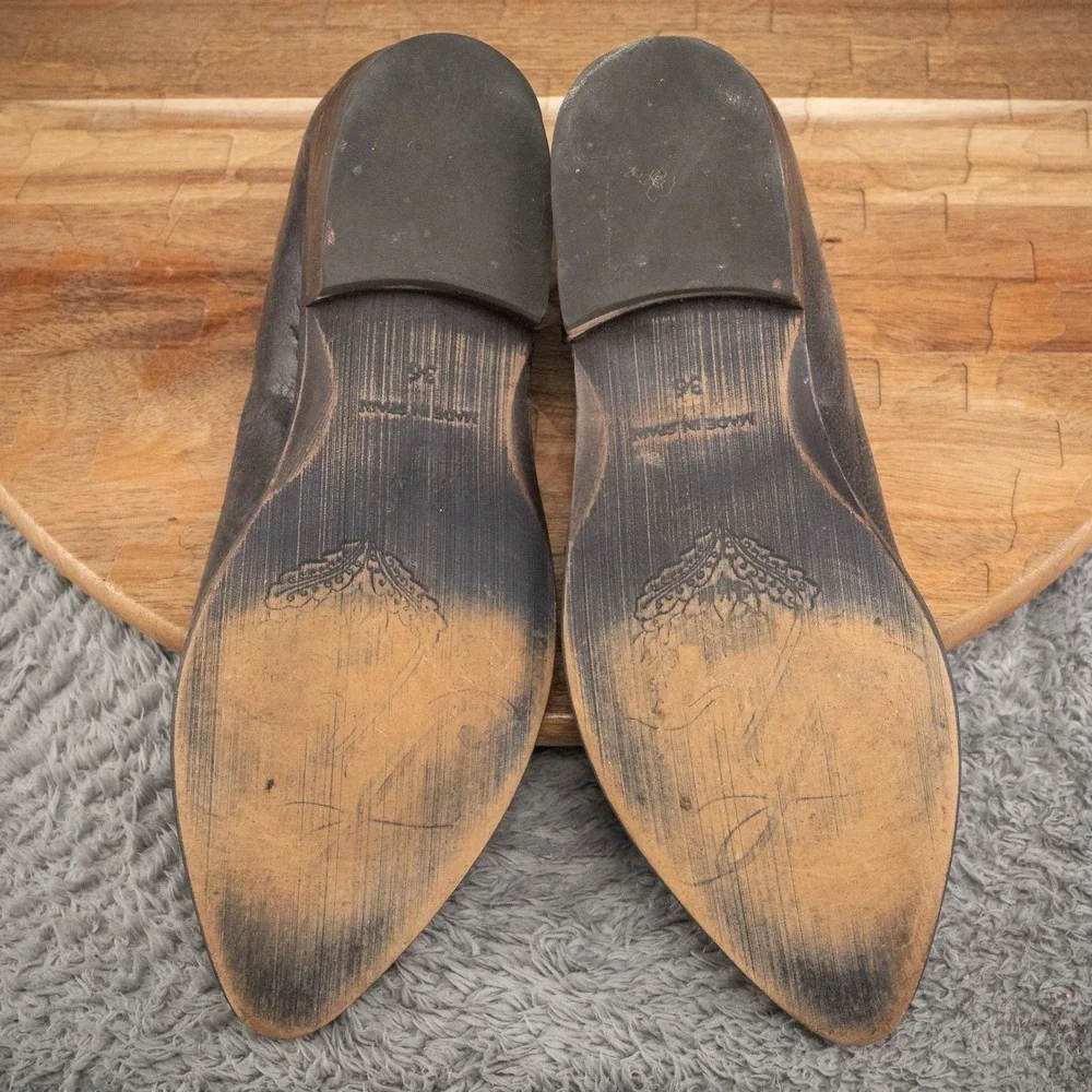 Free People Textured Royale Flat Boho Western Shoes Black EU size 36 / US size 6